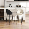 Modern Black Metal Leg PU Leather Bar Stools