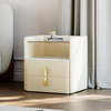 Contemporary Sintered Stone And Glass Top Nightstand 