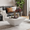 Modern Drum White Sintered Stone Coffee Table