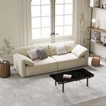 Minimalist Anti-Scratch Water Proof Loveseats Beige Sofa 