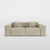 Modern Track Arm Fabric Beige Color Modular Sofa 