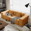  Minimalist Track Arm Fabric Yellow Color Modular Sofa 