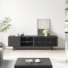 Modern Louvered Solid Wood TV Stand