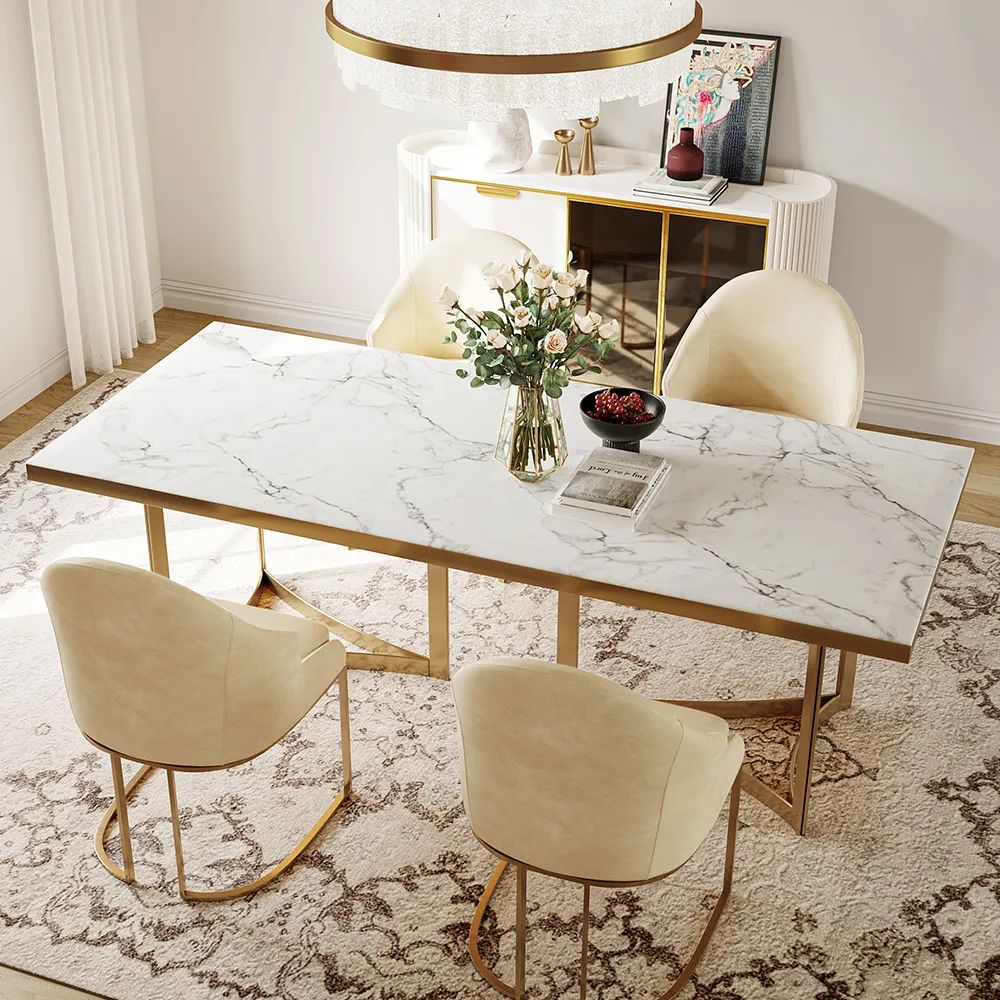 Furniture Manufacture Modern Faux Marble Dining Table 