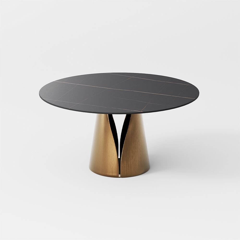 Modern Golden Base Round Dining Table