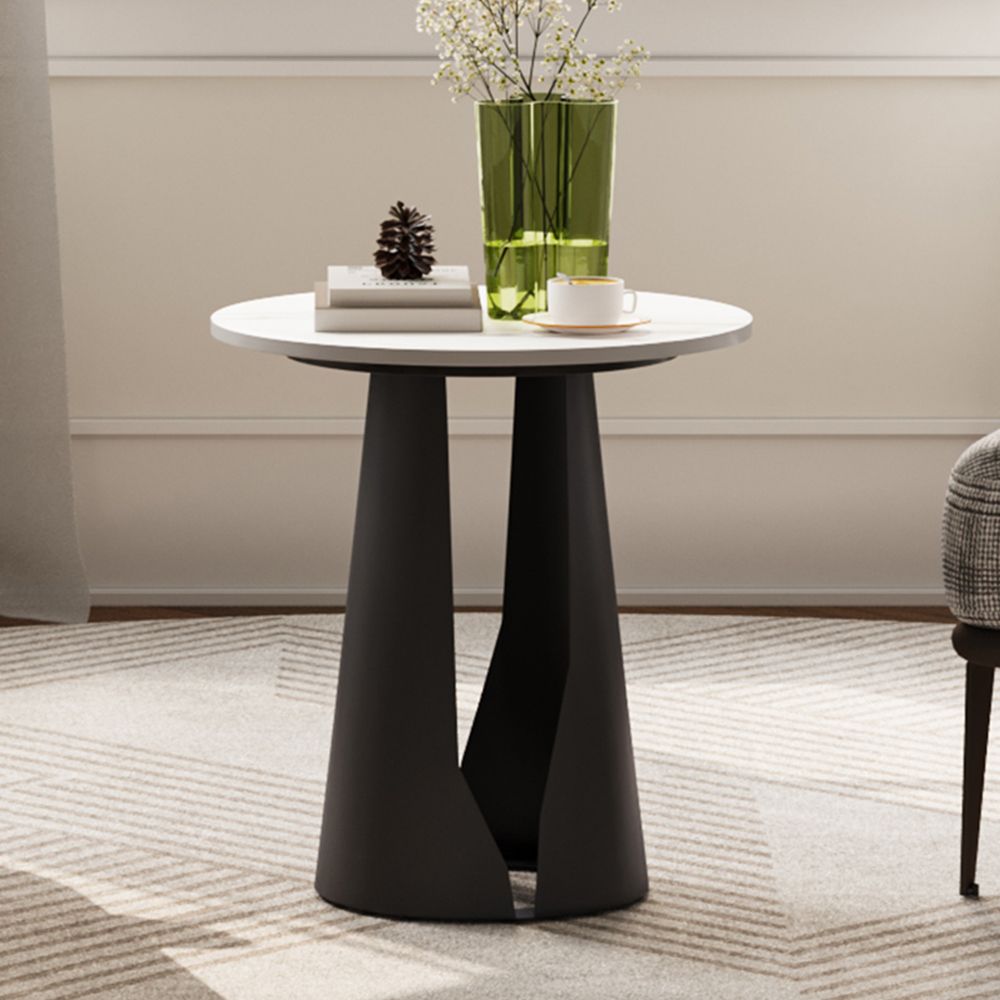 Minimalist Round Modern Sintered Stone End Table