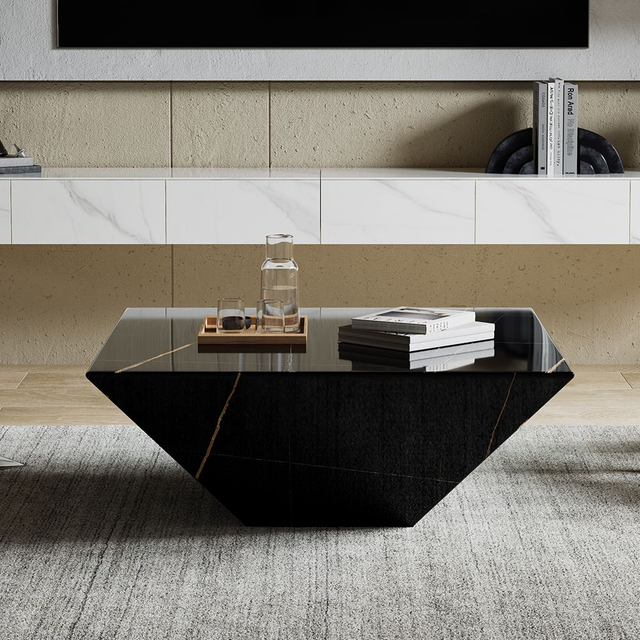 Modern Drum White Sintered Stone Coffee Table