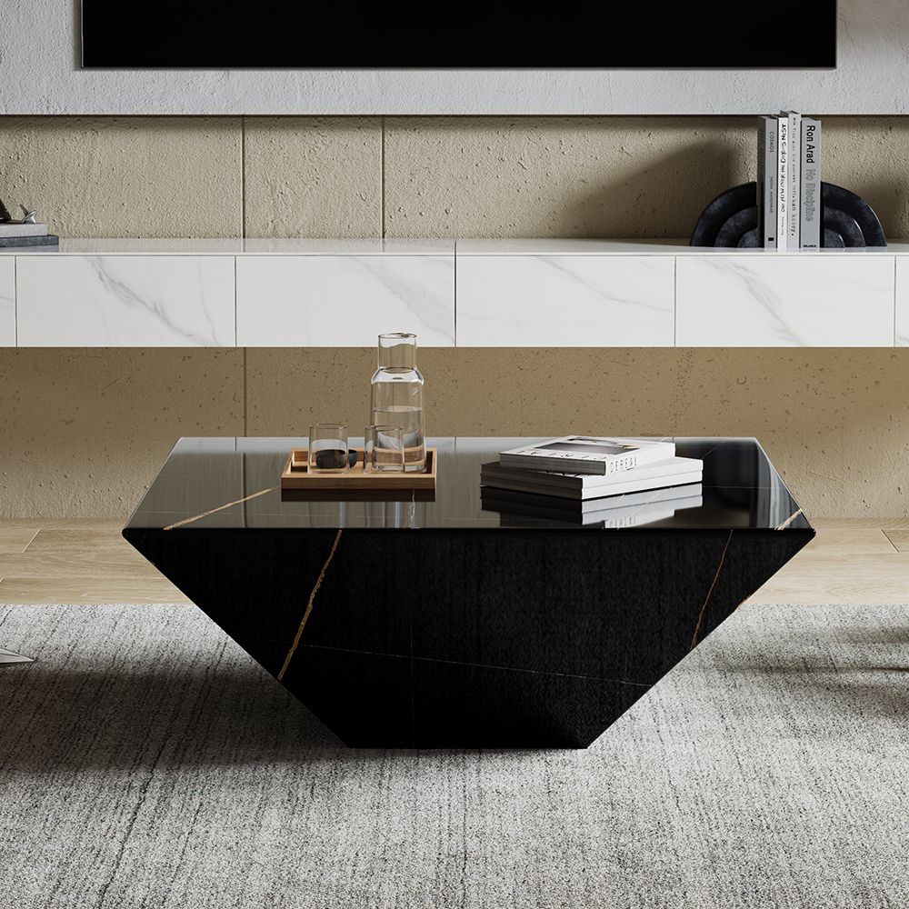 Modern Drum White Sintered Stone Coffee Table