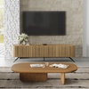 Modern Simple Wooden Red Oak Veneer Coffee Table 