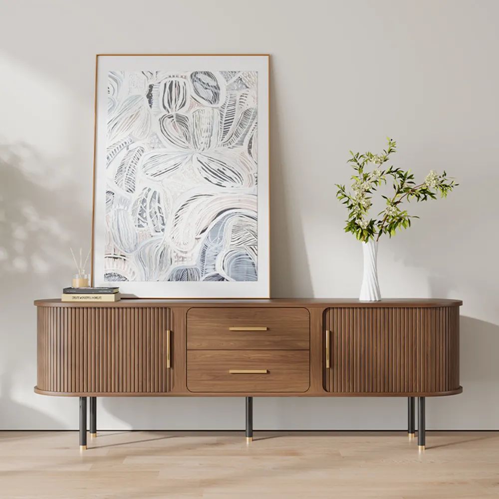 Mid-Century Designer Style Modern Plywood TV Stand