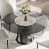 Modern Glass Round Pedestal Dining Table