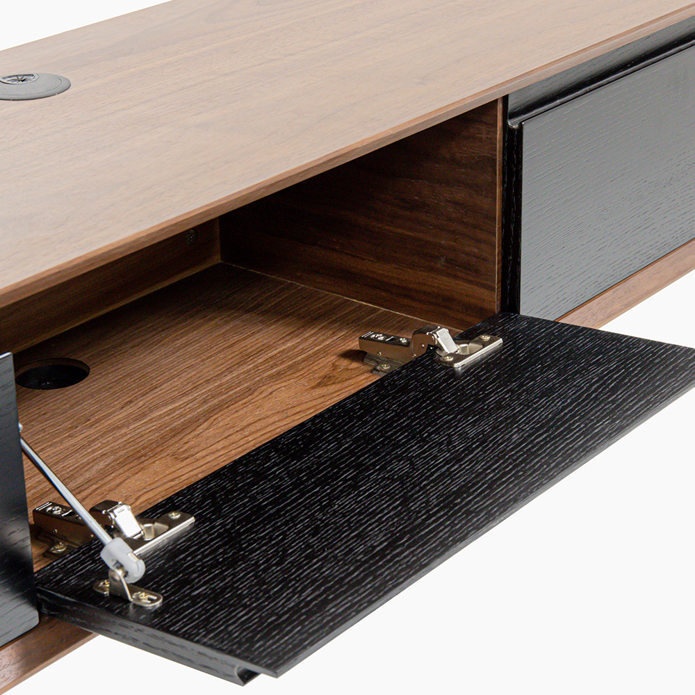 Minimalist Wall-Mounted Walnut Veneer TV Console 