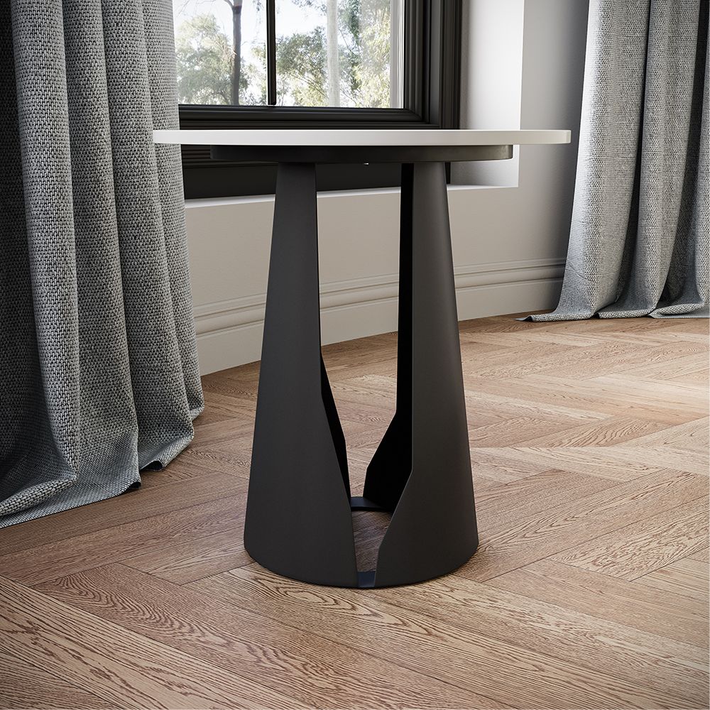 Minimalist Round Modern Sintered Stone End Table