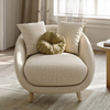 Minimalist Cotton Linen Round Accent Chair