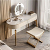 Modern LED Mirror Sintered Stone with Storage Makeup Vanity Table Set 