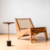 Modern Rattan And Wood Lounge Kangaroo Chair Accent Chair