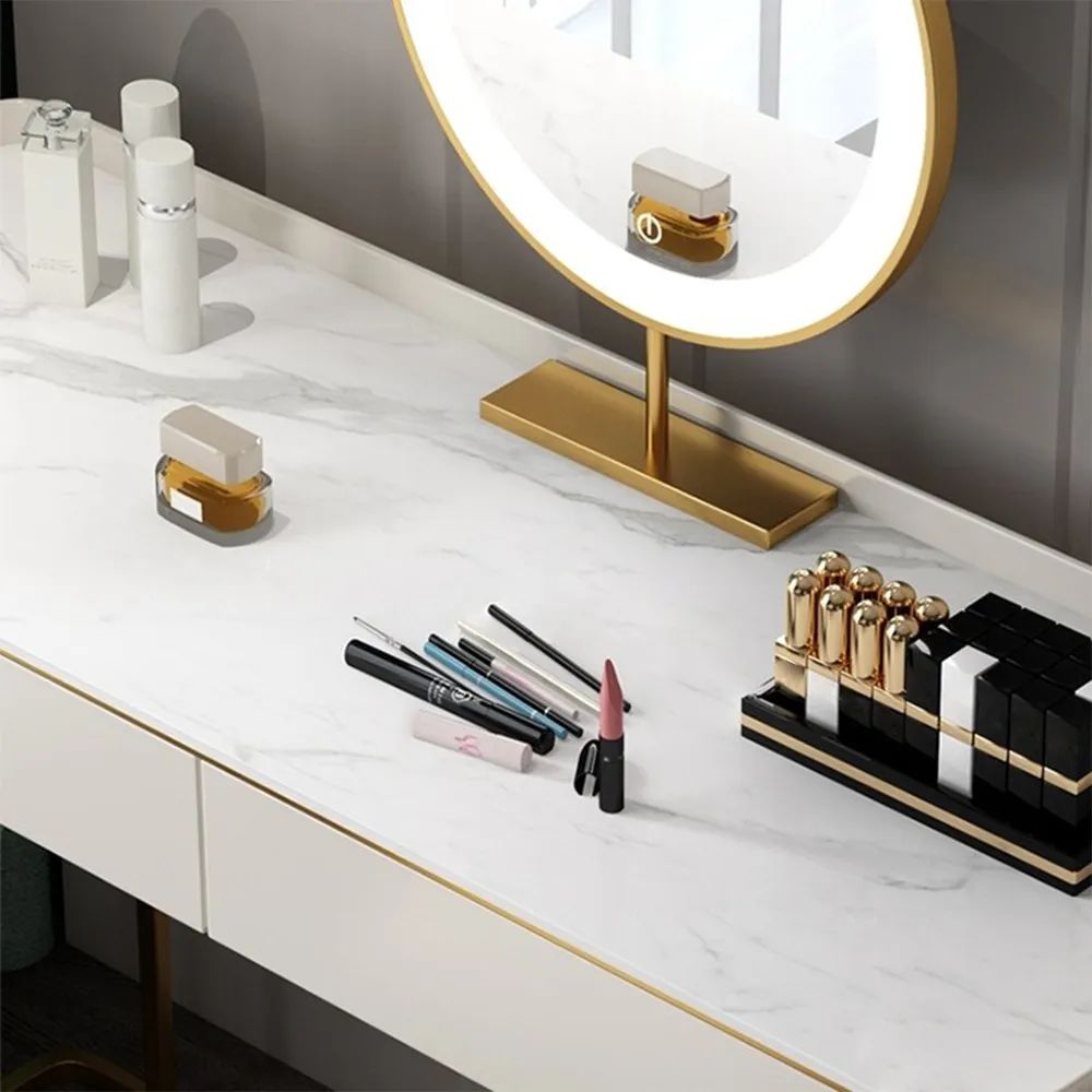 Modern LED Lighted Mirror Dressing Sintered Stone Makeup Vanity