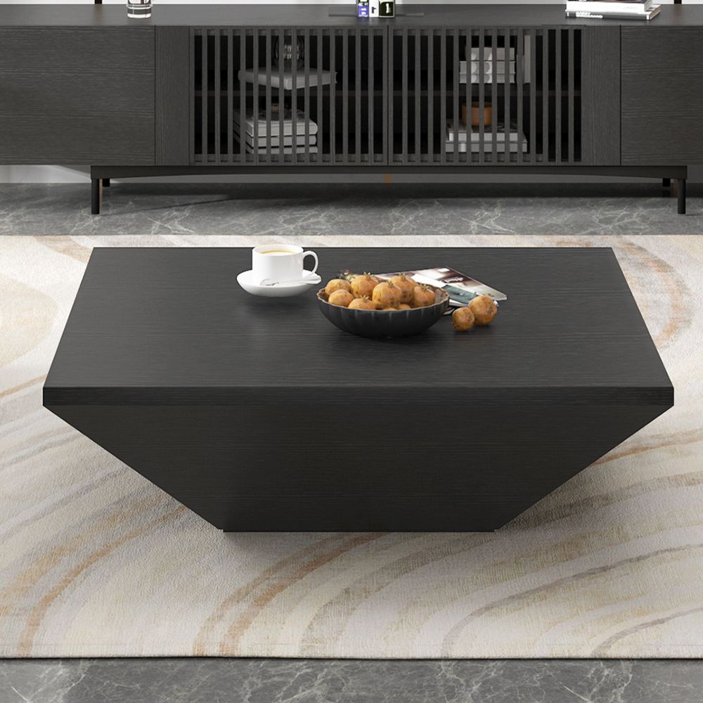 Modern Square Drum Wood Trapezoid Coffee Table