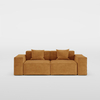  Minimalist Track Arm Fabric Yellow Color Modular Sofa 