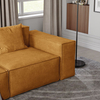  Minimalist Track Arm Fabric Yellow Color Modular Sofa 