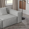 Modern Track Arm Fabric Light Gray Modular Sofa 