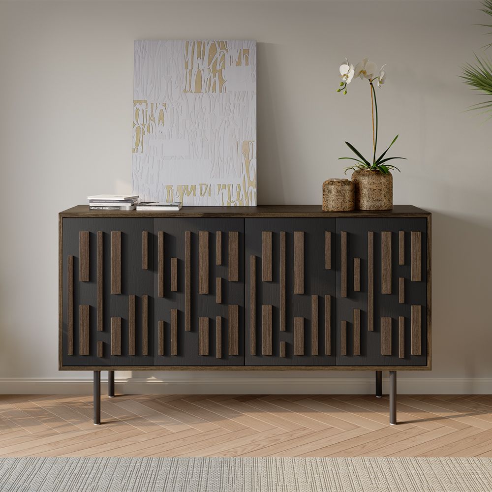 Modern Rubber Solid Wood TV Stand