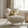 Minimalist Cotton Linen Round Accent Chair