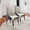 Mordern Blue Faux Leather, Metal Legs, Density Sponge High Back Dining Room Chairs 