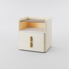 Contemporary Sintered Stone And Glass Top Nightstand 