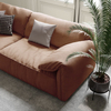 Modern Anti-Scratch Water-Proof Loveseats Orange Sofa 