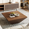 Modern Square Drum Wood Trapezoid Coffee Table