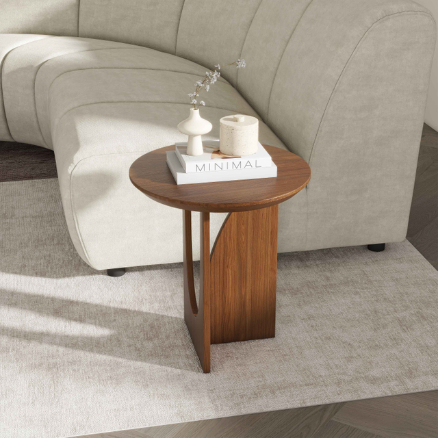 Mid-century Modern Round Side Table Minimalist End Table