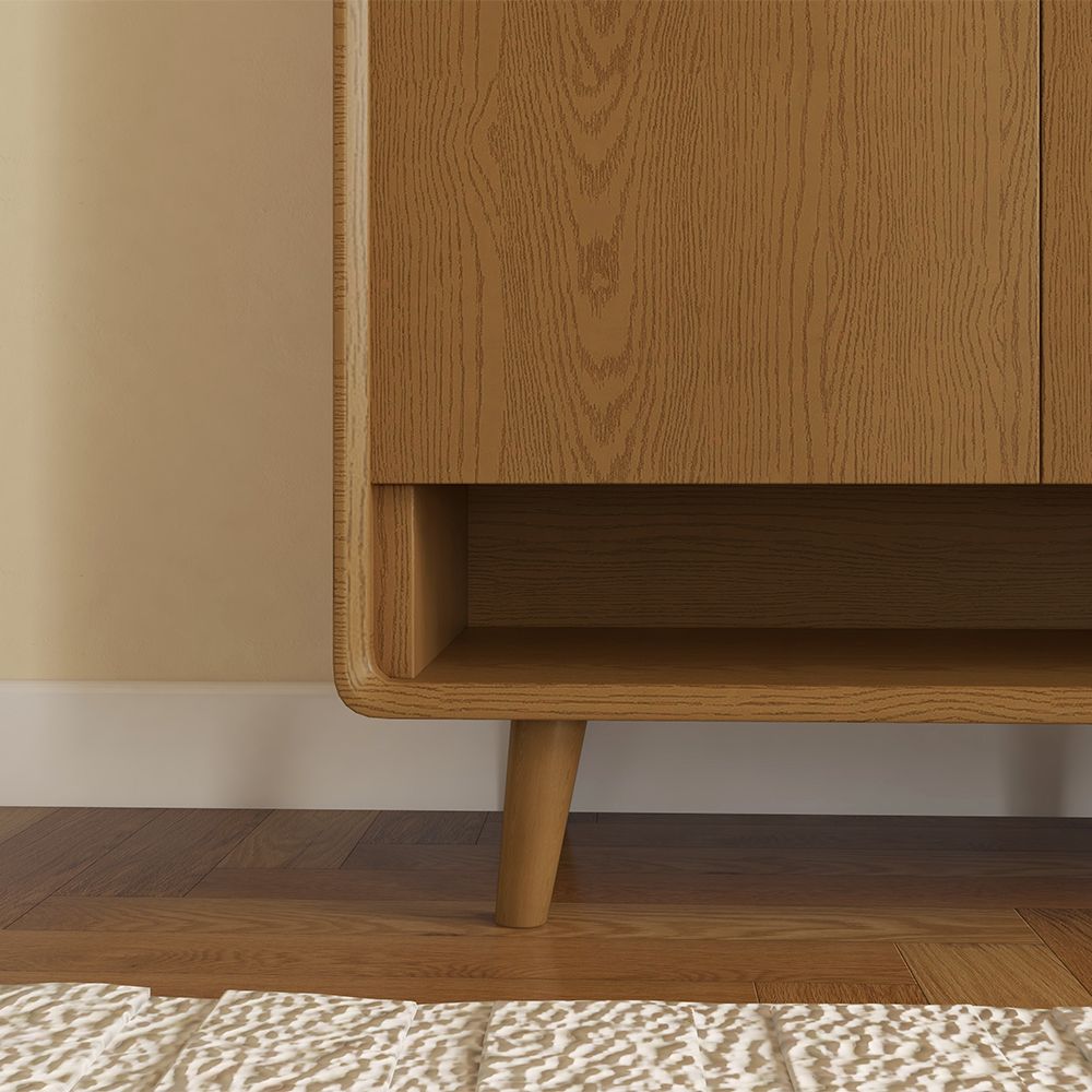 Minimalist Walnut Color Shoe Cabinet 