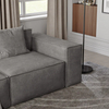 Modern Track Arm Fabric Dark Gray Modular Sofa 