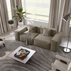 Modern Track Arm Fabric Khaki Modular Sofa 