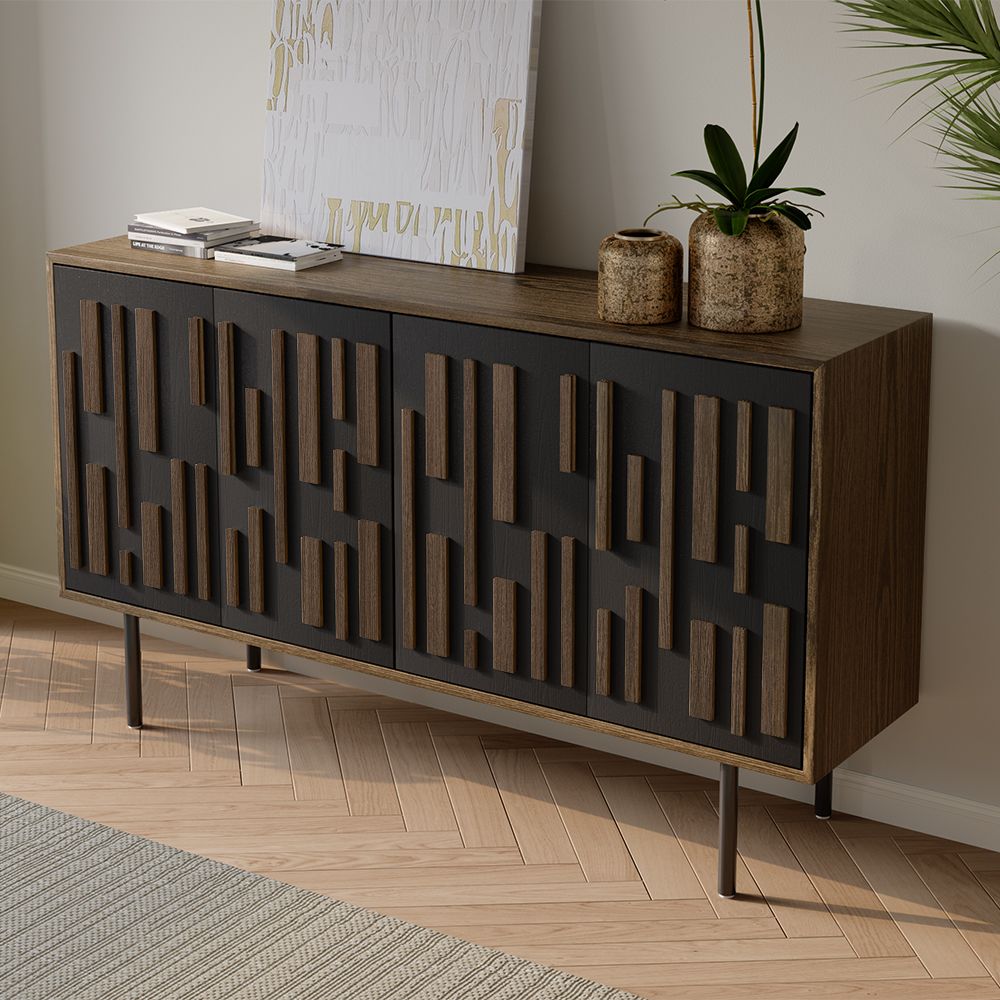 Modern Rubber Solid Wood TV Stand