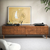 Mid-Century Modern Wood Media Console with Cabinets TV Stand