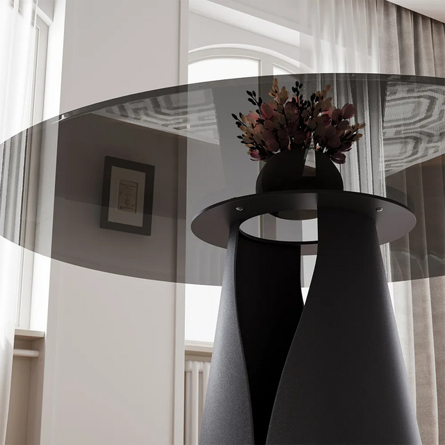 Luxury Modern Round Glass Dining Table 