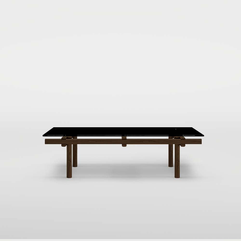 Modern Tempered Black Glass Coffee Table