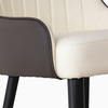 Serapion Beige PU Leather and Iron Leg Dining Chair 