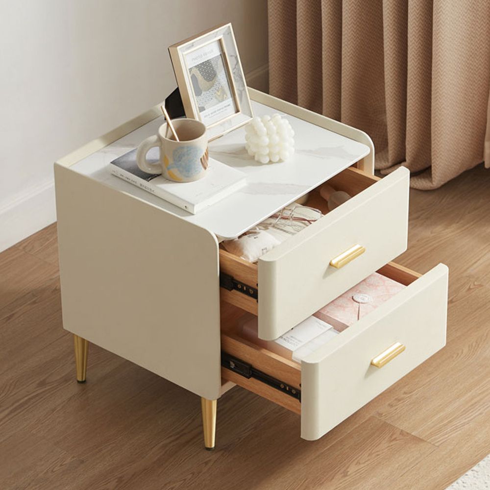 Modern Minimalist Curved Drawer Solid Wood Nightstand