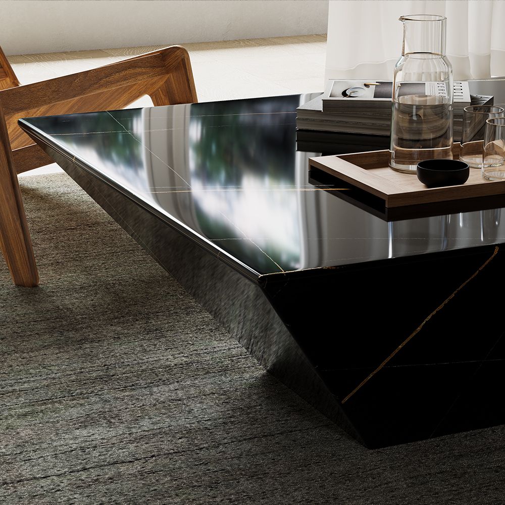 Modern Drum White Sintered Stone Coffee Table