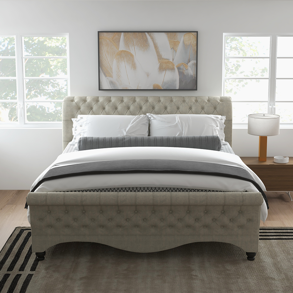 Chesterfield Tufted Upholstered Bed 