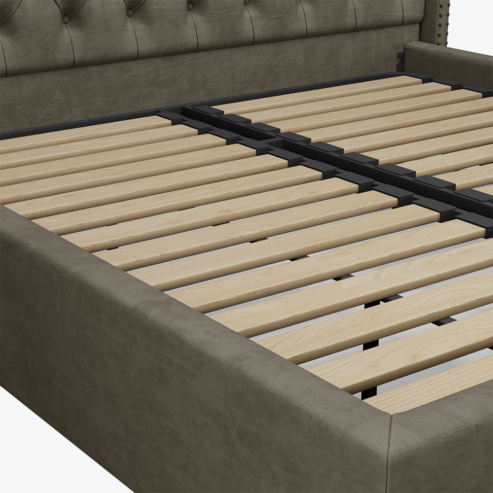 Hidden Storage Chesterfield Tufted Upholstered Bed