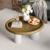 Modern Round Wood Fully Assembly Coffee Table