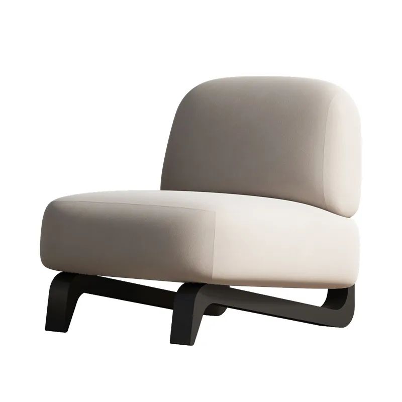 Modern Minimalist High-Density Resilient Foam Carbon Steel Leg Accent Chair