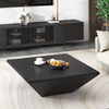 Modern Square Drum Wood Trapezoid Coffee Table