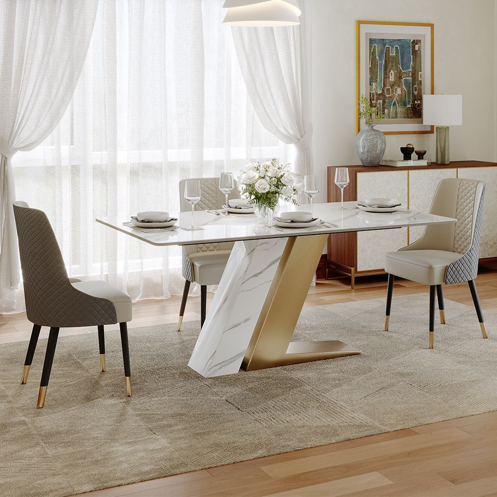 Modern Luxury Marble Rectangular Dining Table