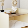 Contemporary Sintered Stone And Glass Top Nightstand 