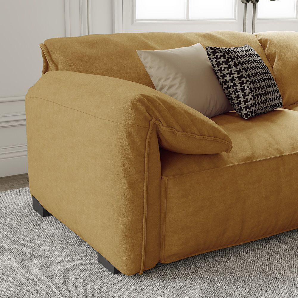 Modern Anti-Scratch Water-Proof Loveseats Yellow Sofa 